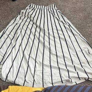 SHEIN Black and White Striped Maxi Skirt